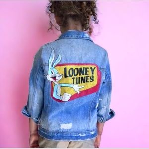 Zara girls ripped Looney Tunes jacket